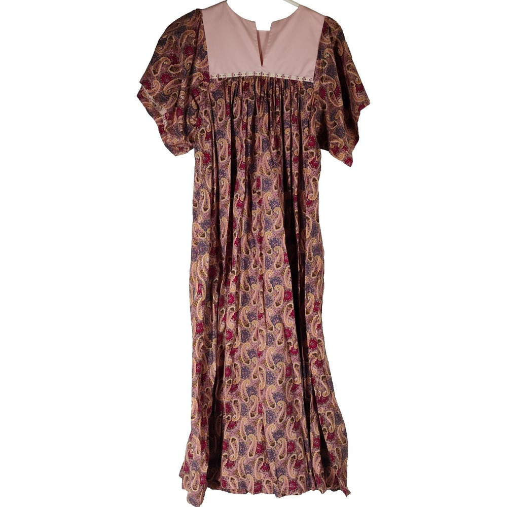Vintage 60s‎ Handmade Women's LARGE House Dress Night Gown Paisley